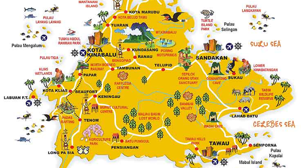 Sabah Destination Map