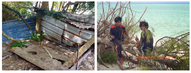 Left Pic- make shift shelter or a lookout hut; right pic- Sea gypsies, the key witness?